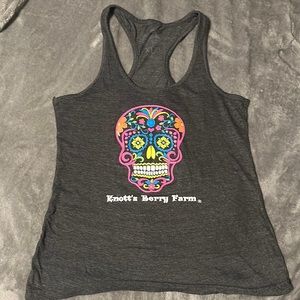 Gray Racerback tank size XL. Official Knott’s Berry Farm